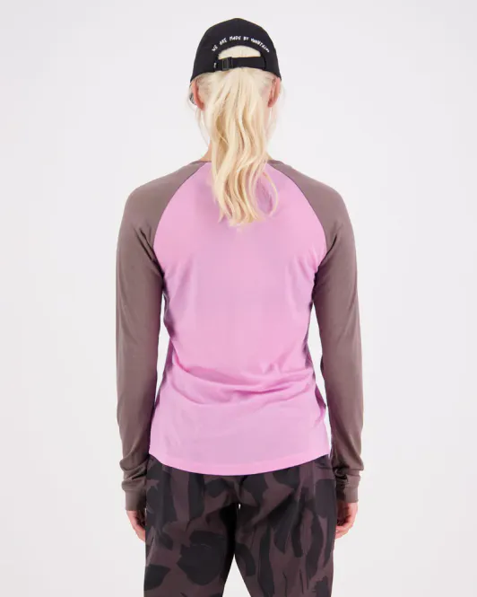 Hovedbilde Mons Royale Womens Icon Raglan LS Pop Pink/Iron