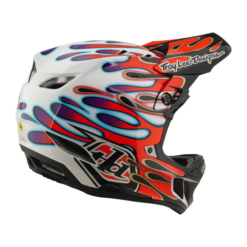 Troy Lee Designs D4 Composite Helmet White/Red