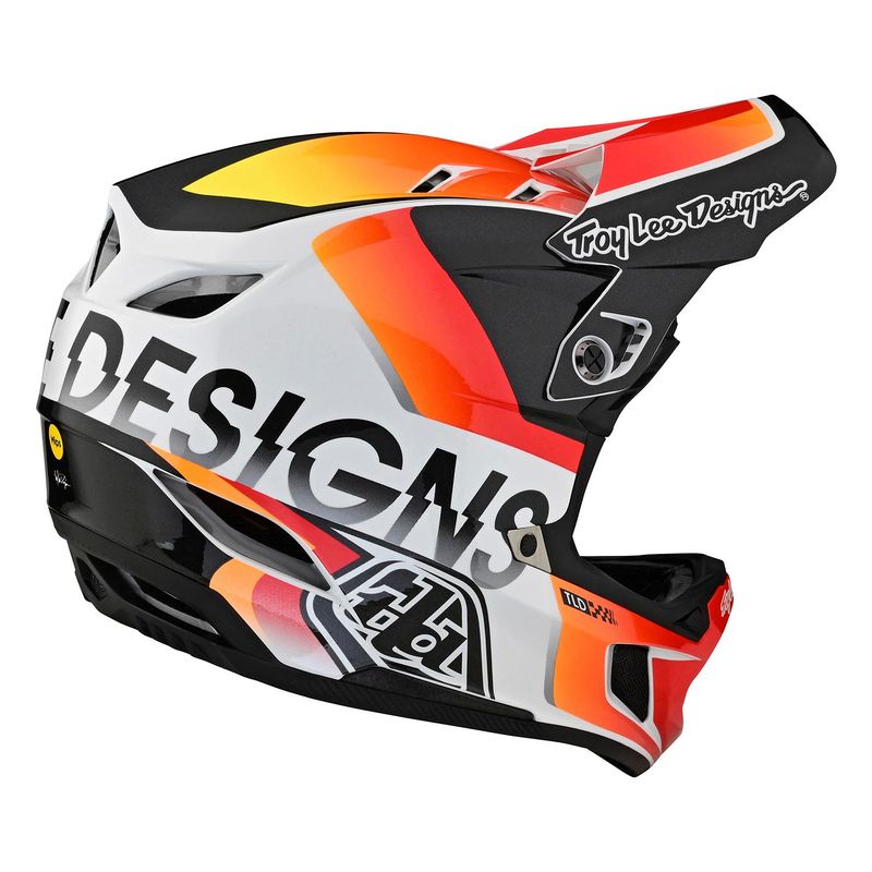 Troy Lee Designs D4 Composite Helmet Qualifier White/Orange