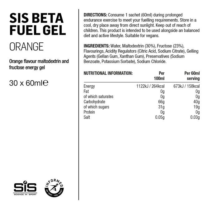 Hovedbilde SIS Beta Fuel Gel Appelsin 60 ml