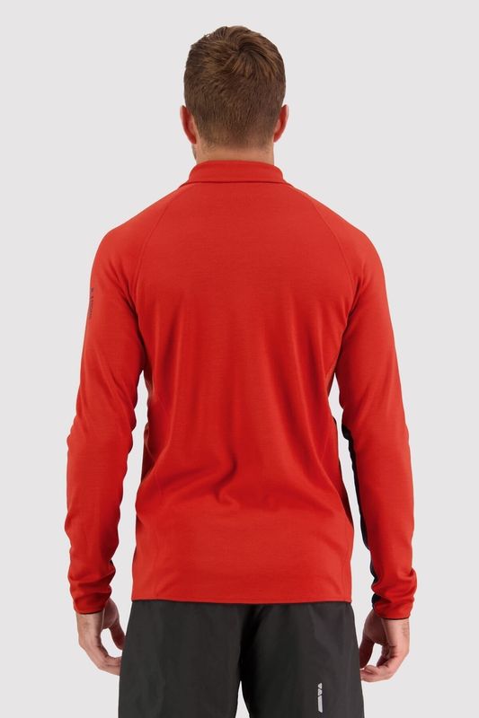 Mons Royale Mens Approach Merino Shift Fleece Jacket Retro Red