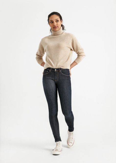 Hovedbilde DU/ER Stay Dry Fireside Denim Skinny Women Dark ...