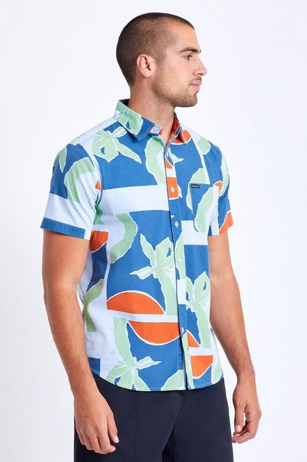 Hovedbilde Brixton Charter Print S/S Woven Blue Fog