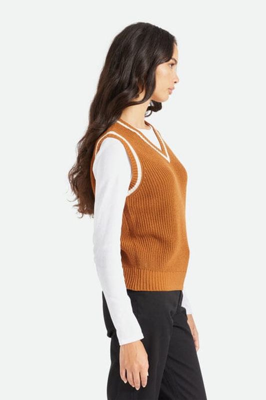 Brixton Melody Sweater Vest Glazed Ginger