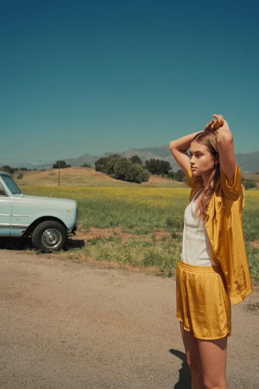 Brixton Bunker Flight Boyfriend Woven Short Sleeve Golden Glow