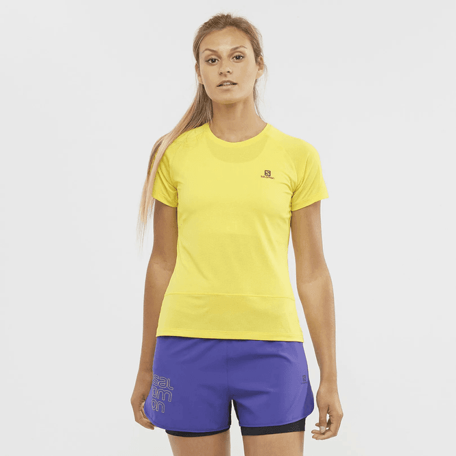 Hovedbilde Salomon Cross Run Ss Tee W Empire Yellow/Heather